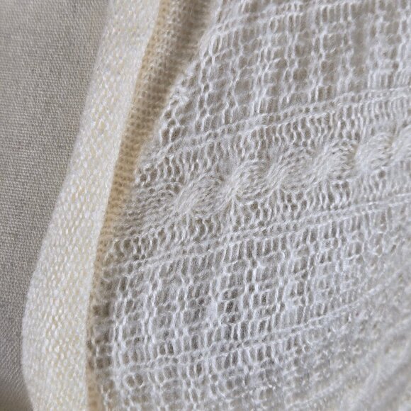 Sonoma Size Medium Cream Colored Open Weave Long Cardigan Lightweight Long Slv - Picture 3 of 12